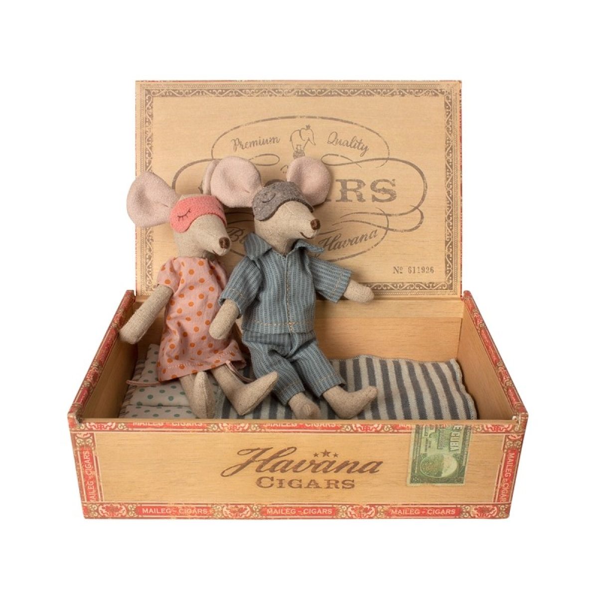 Maus Eltern sitzend in Holzbox