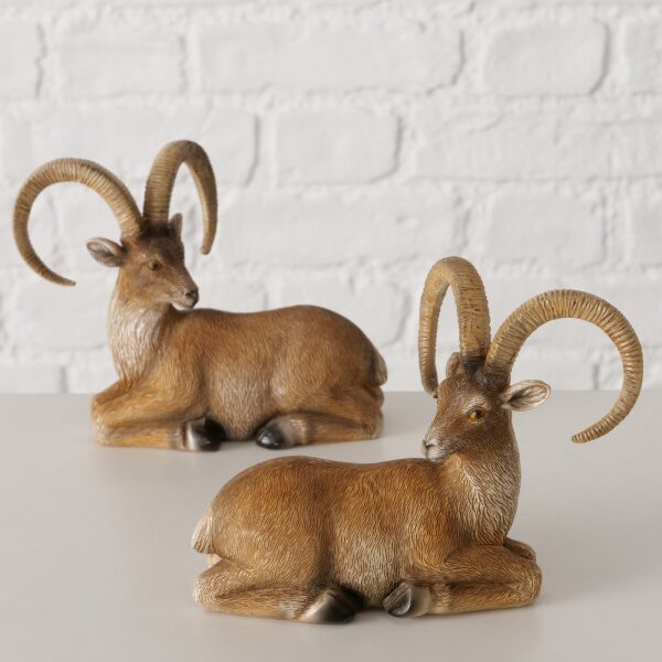 Figur Poldie Steinbock liegend 2er Set